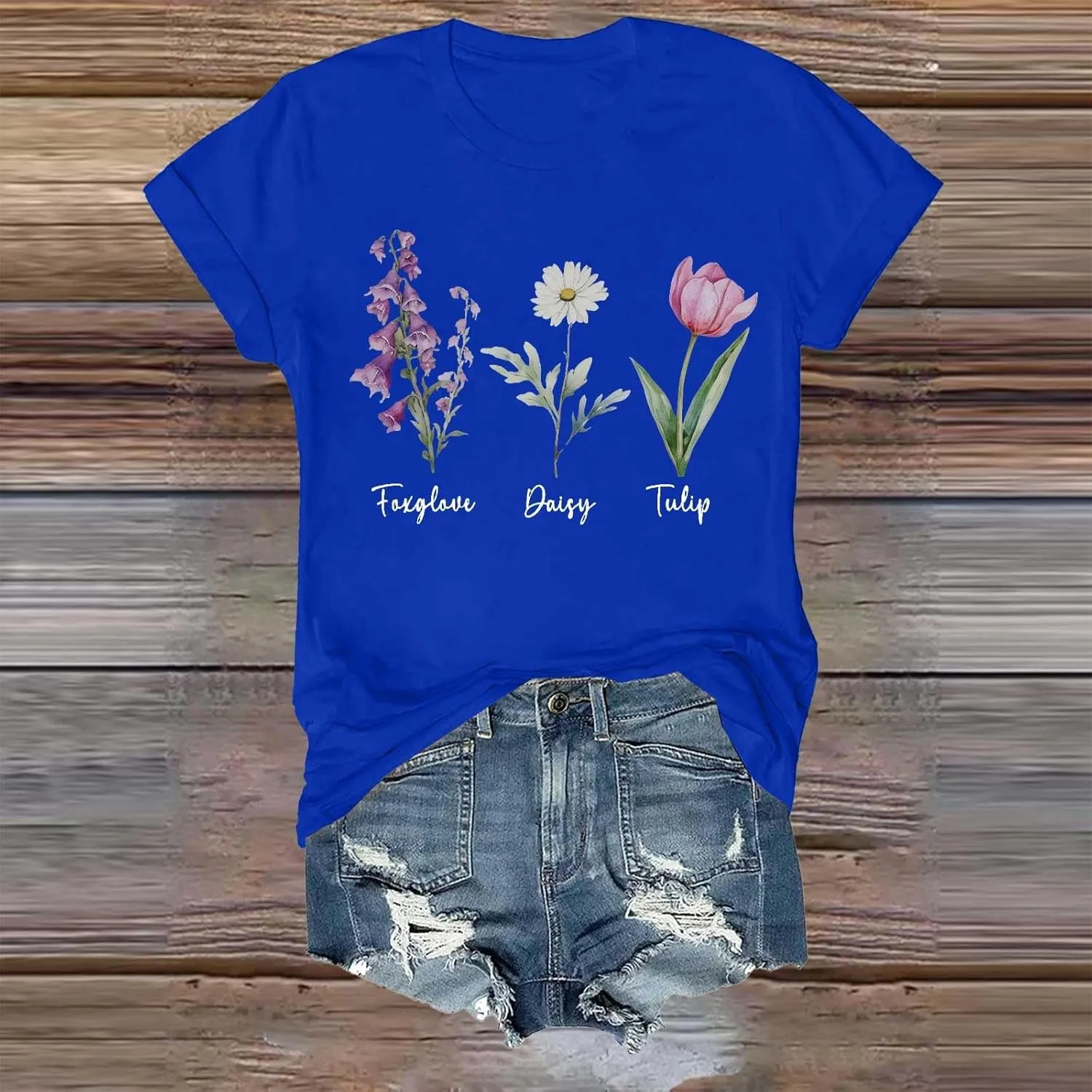 Tops for Women Trendy Summer 2025 Floral Print Cotton T-Shirts Crew Neck Short Sleeve Blouses Loose Fit Tunic Outfits