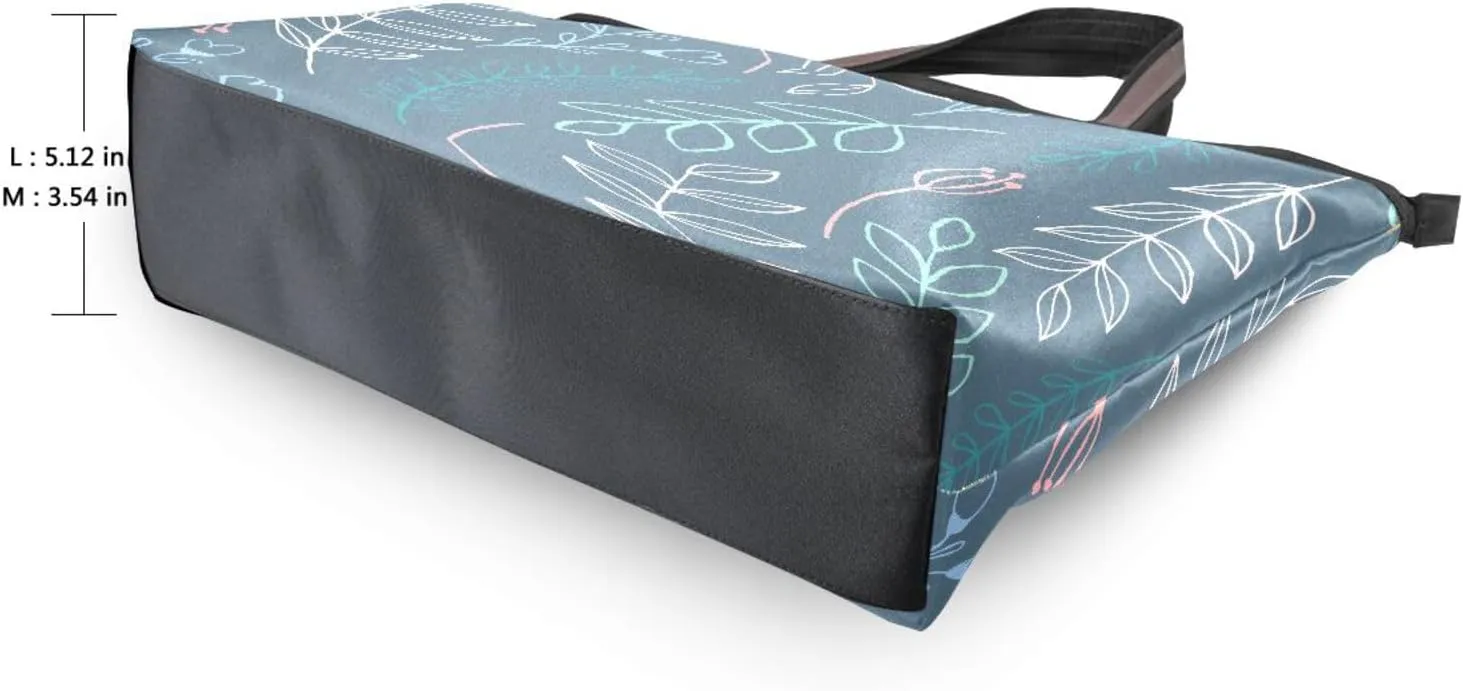 Tote Bags Reusable Water Resistant Grocery With Top Zipper Closure Shoulder Bag 2 Sizes Pattern 1