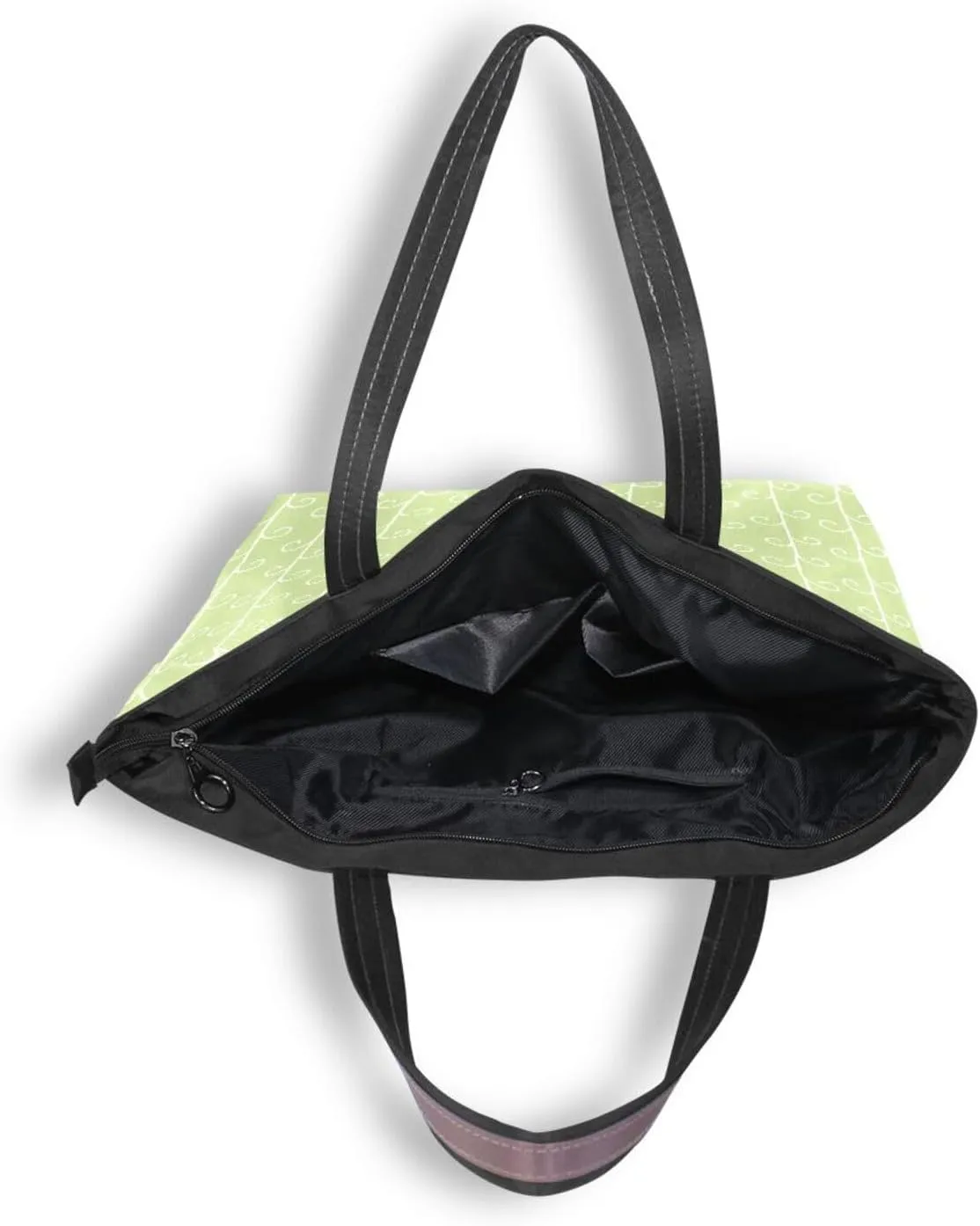Tote Bags Reusable Water Resistant Grocery With Top Zipper Closure Shoulder Bag 2 Sizes Pattern 1