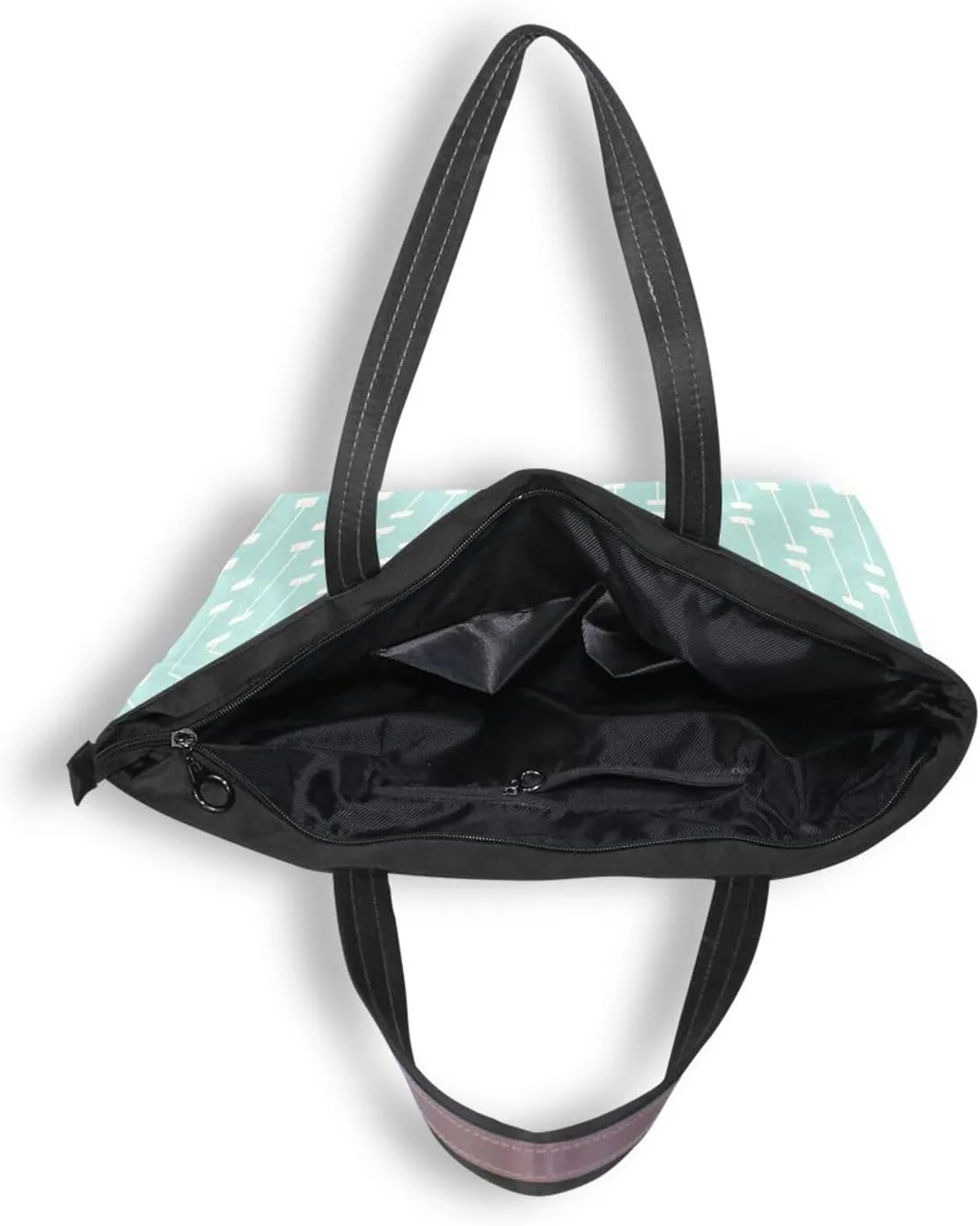 Tote Bags Reusable Water Resistant Grocery With Top Zipper Closure Shoulder Bag 2 Sizes Pattern 1