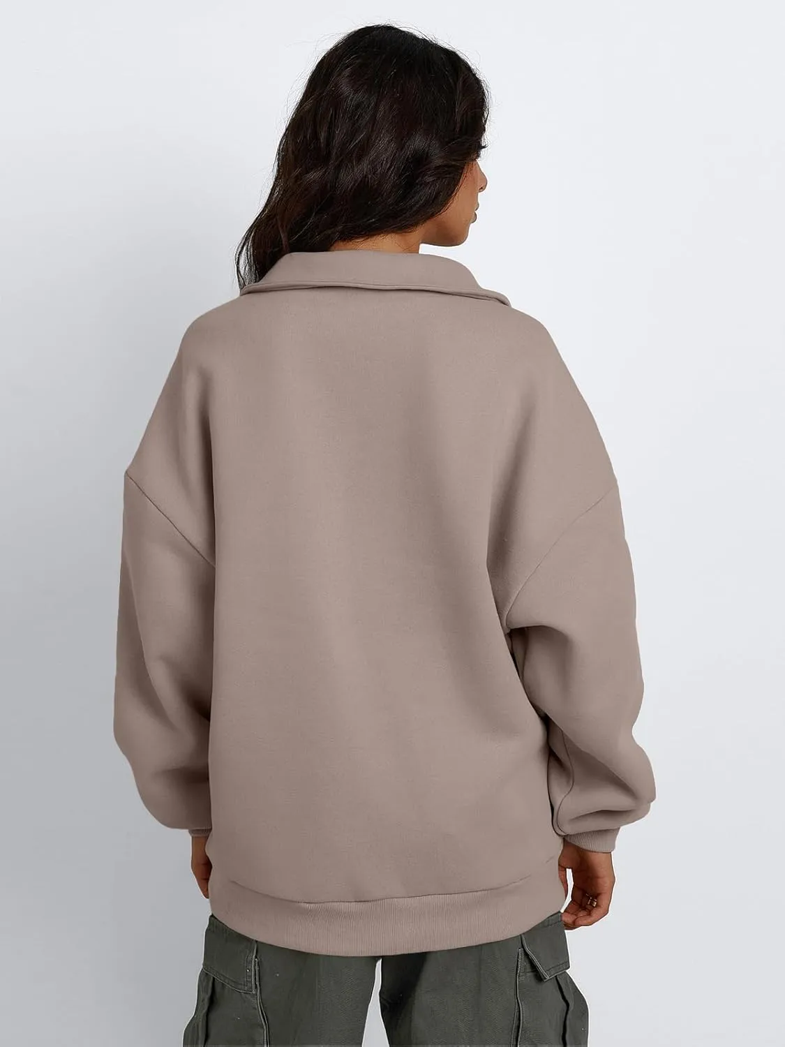 Trendy Queen Womens Half Zip Oversized Sweatshirts Casual Pullover Long Sleeve Shirts Fall Fashion 2024 Winter Clothes