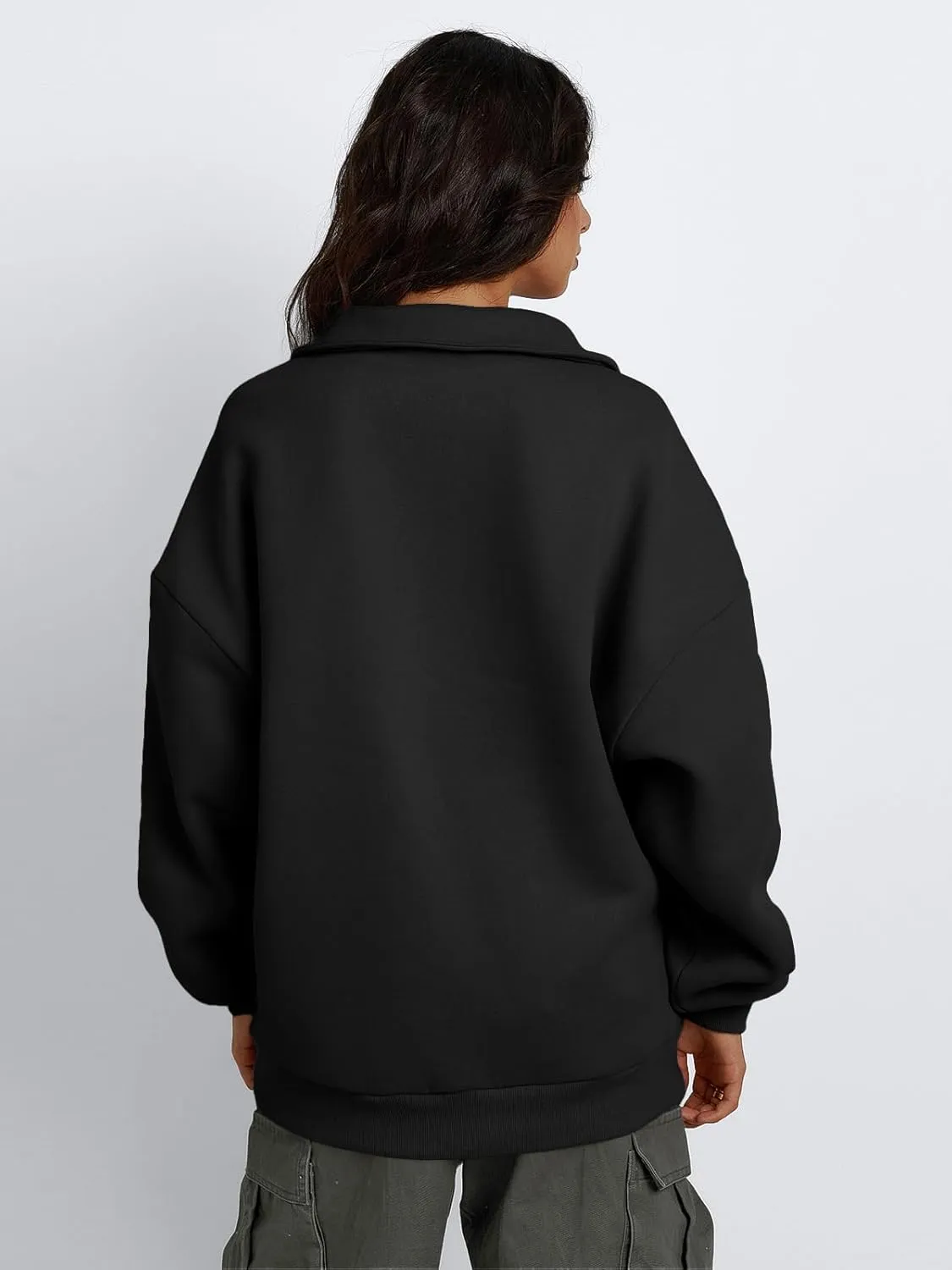 Trendy Queen Womens Half Zip Oversized Sweatshirts Casual Pullover Long Sleeve Shirts Fall Fashion 2024 Winter Clothes