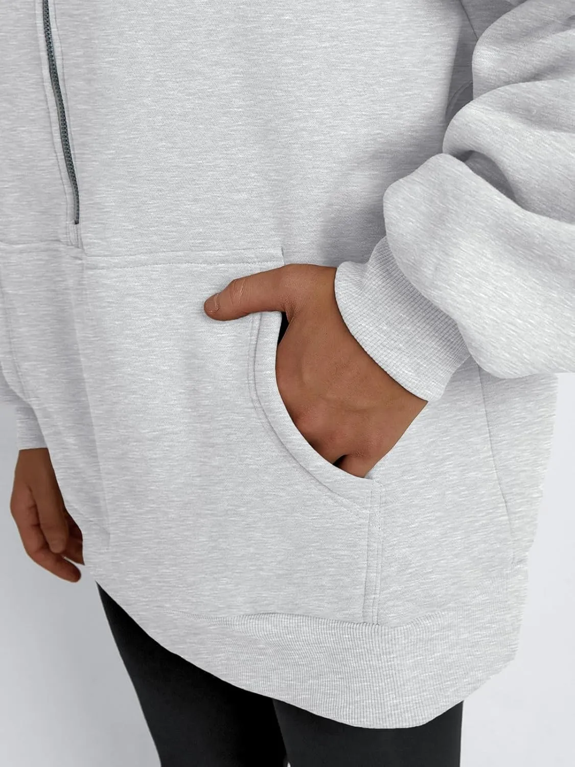 Trendy Queen Womens Half Zip Oversized Sweatshirts Casual Pullover Long Sleeve Shirts Fall Fashion 2024 Winter Clothes