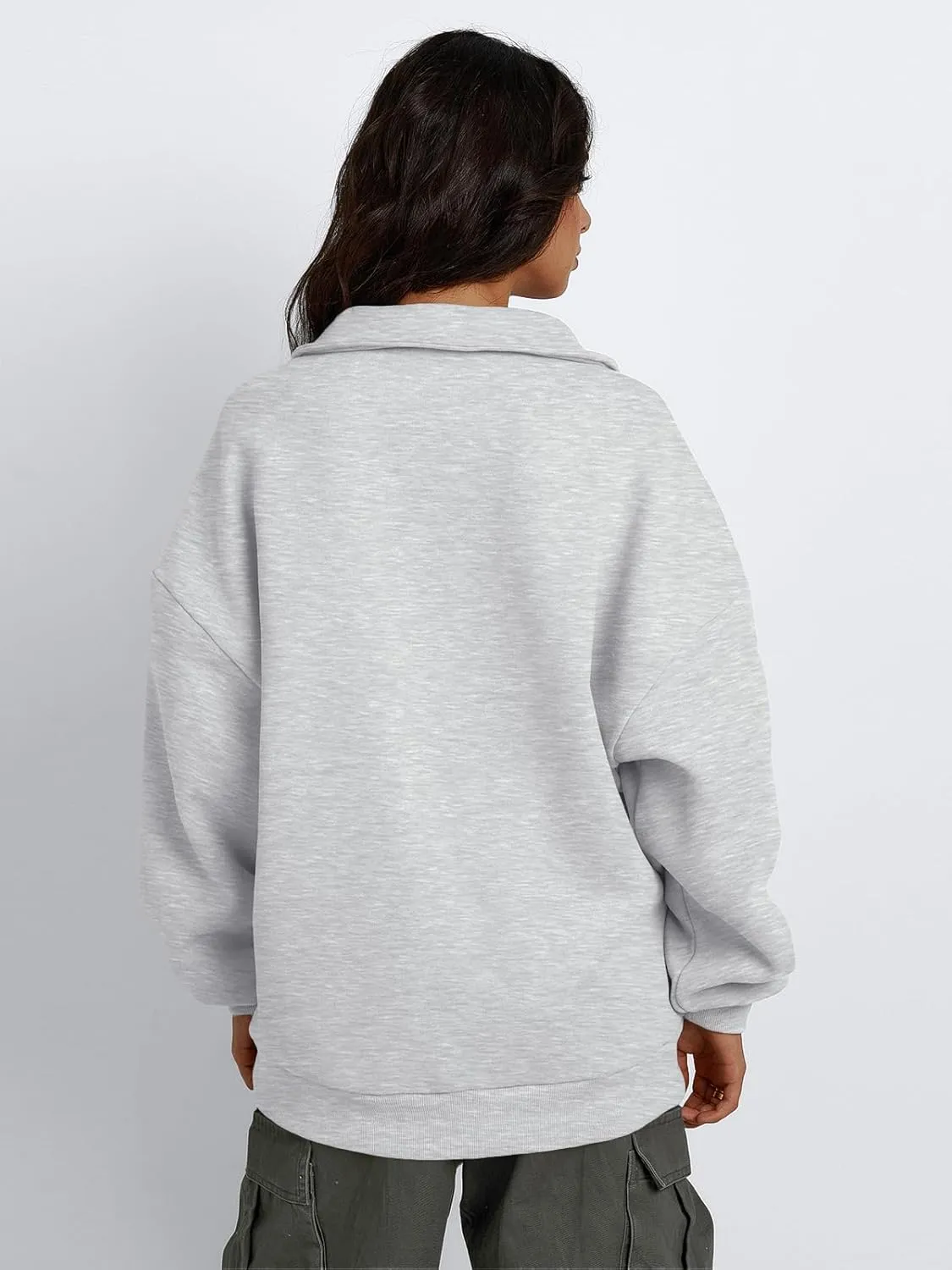 Trendy Queen Womens Half Zip Oversized Sweatshirts Casual Pullover Long Sleeve Shirts Fall Fashion 2024 Winter Clothes
