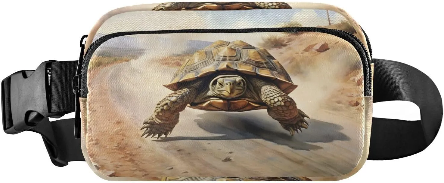 Turtle Running Fanny Pack for Travel Hiking Water Resistant Waist Pack Sling Bag Purse for Women Men