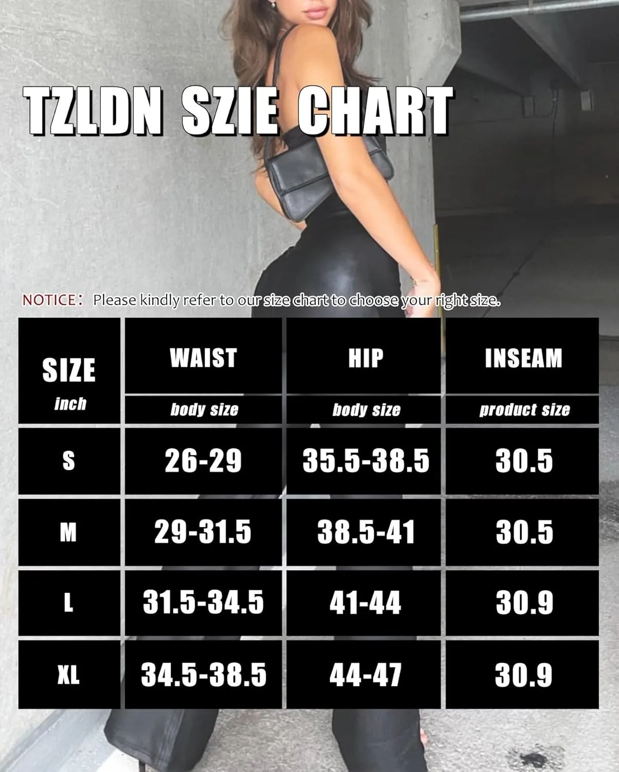 TZLDN Faux Leather Pants for Women Flare High Waisted Bell Bottom Leggings Pleather Pants PU Sexy Bootcut Long Pants