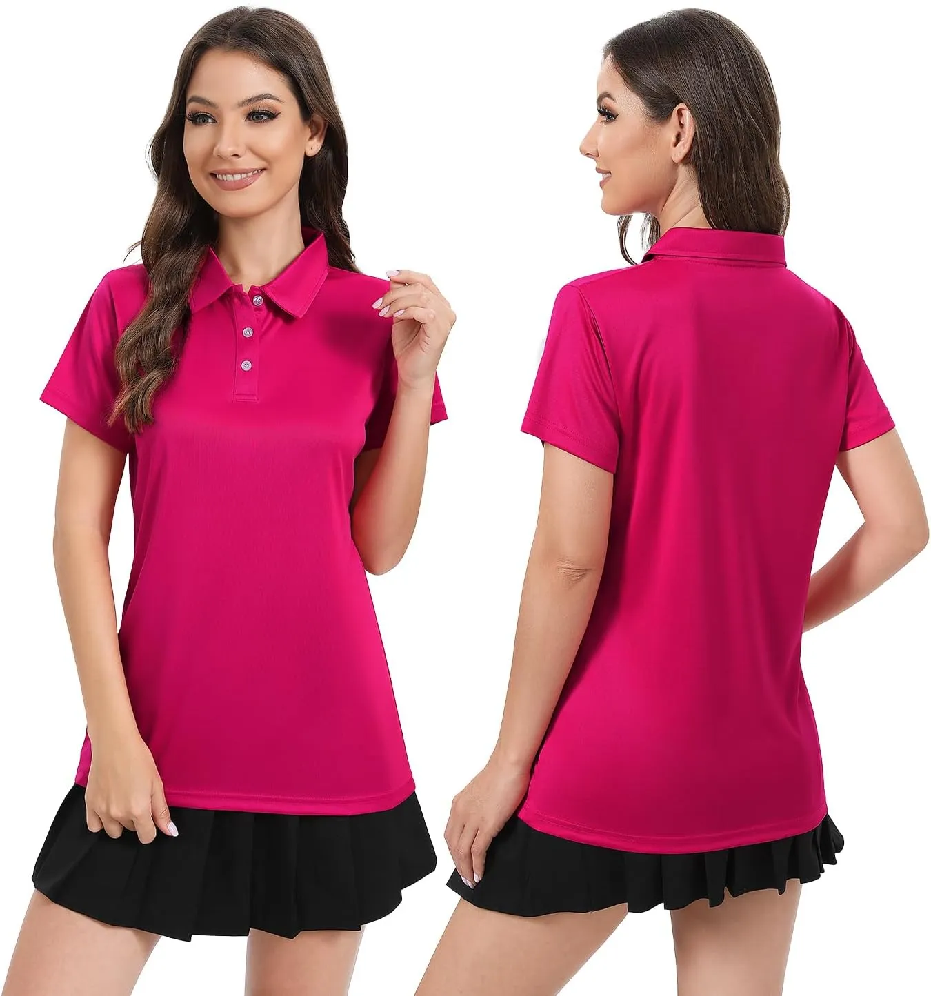 Ullnoy Women Soft Polo Shirts Short Sleeve Dry Fit Golf Shirt for Women Moisture Wicking Athletic Polo Tee Pack