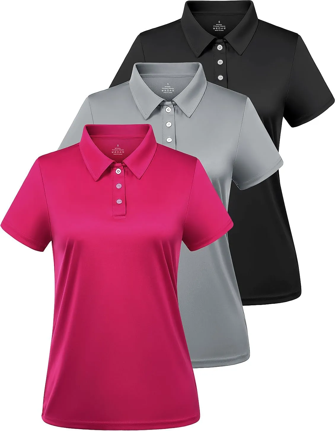 Ullnoy Women Soft Polo Shirts Short Sleeve Dry Fit Golf Shirt for Women Moisture Wicking Athletic Polo Tee Pack