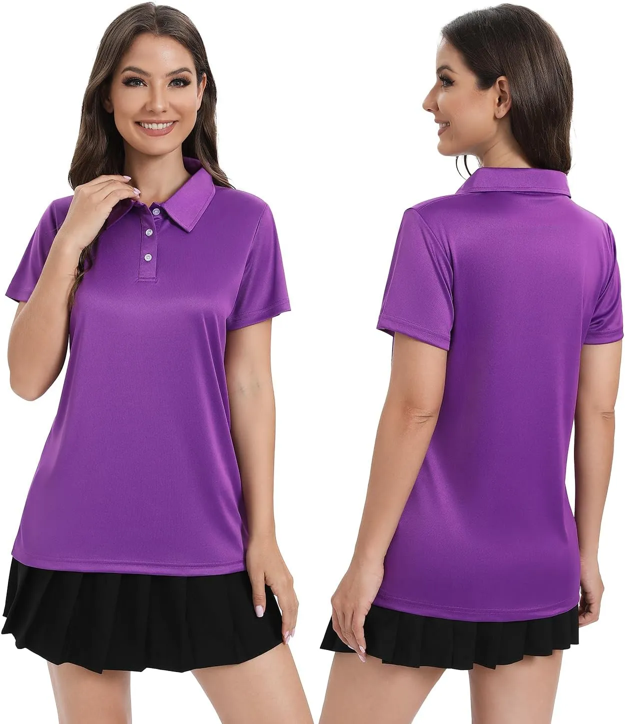 Ullnoy Women Soft Polo Shirts Short Sleeve Dry Fit Golf Shirt for Women Moisture Wicking Athletic Polo Tee Pack