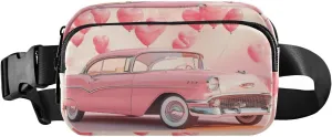 Valentine Car Fanny Packs for Women Men, Water Resistant Waist Pack Sling Bag Purse for Travel Hiking
