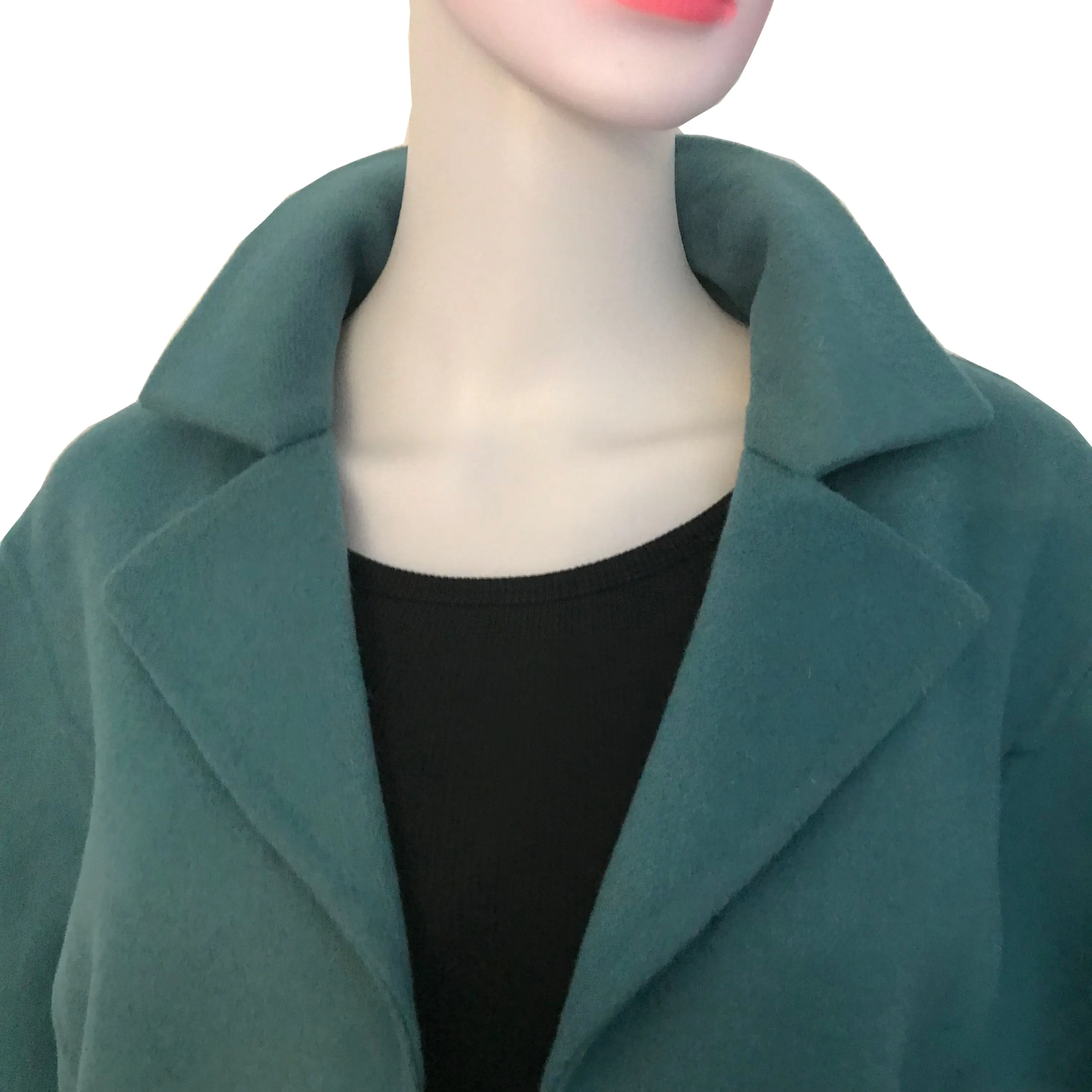 Vintage 1950s Teal Blue Wool Open-Front Jacket