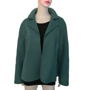 Vintage 1950s Teal Blue Wool Open-Front Jacket