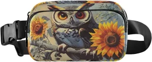 Vintage Owl Fanny Pack Water Resistant, Women Men Waist Pack Sling Bag Purse for Travel Hiking