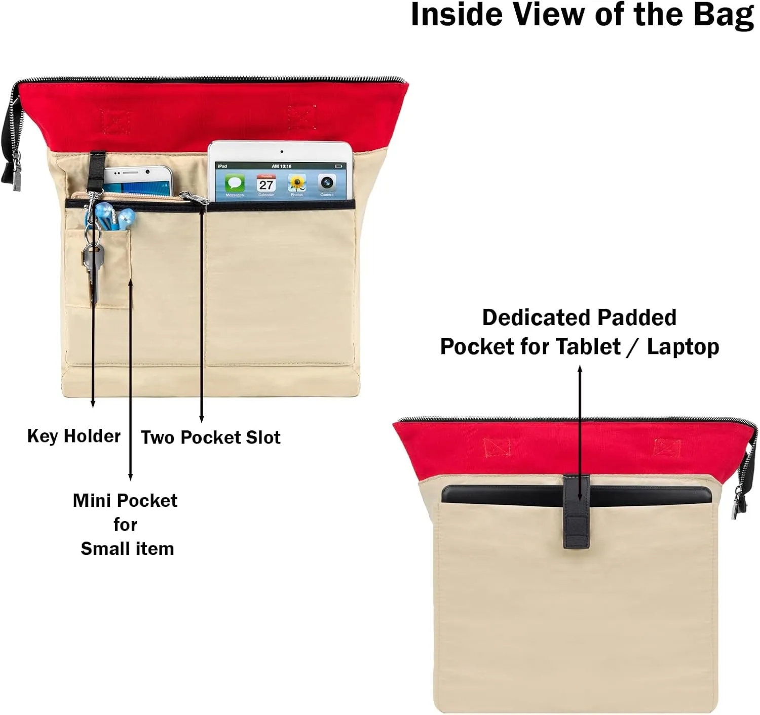 Water Resistant 13 inch Laptop Bag, Padded Secure Fashionable Daypack Backpack Shoulder Bag for Travel, Office, College