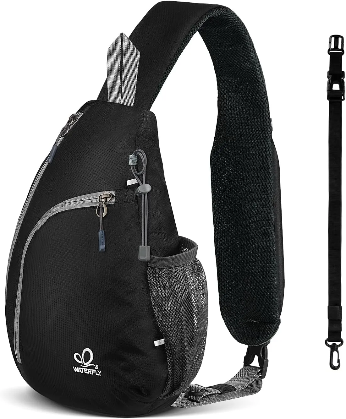 WATERFLY Crossbody Sling Bag Small Water Resistant Backpack Lightweight Shoulder Chest Daypack for Men Women Hiking Travel