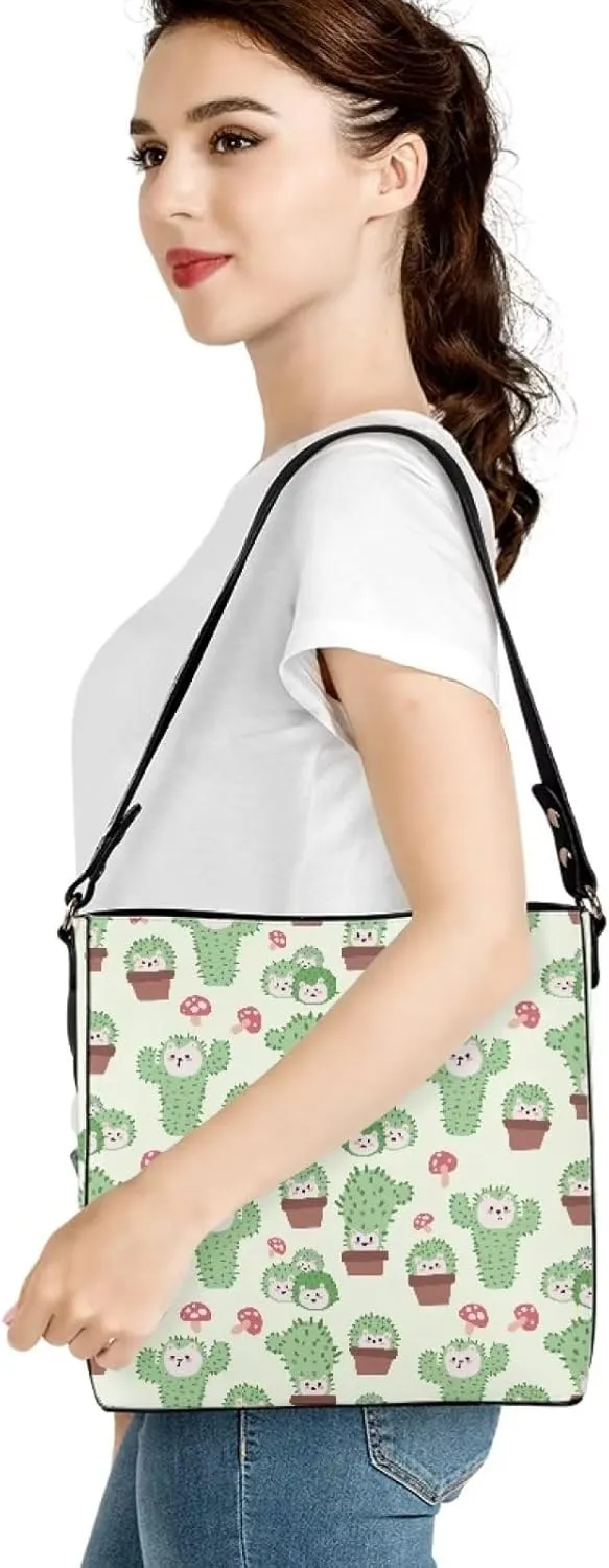 Waterproof Leather Bucket Bag, Water Resistant Adjustable Crossbody Sling Bag for Travel Daily, 11x 4.5x 11.4