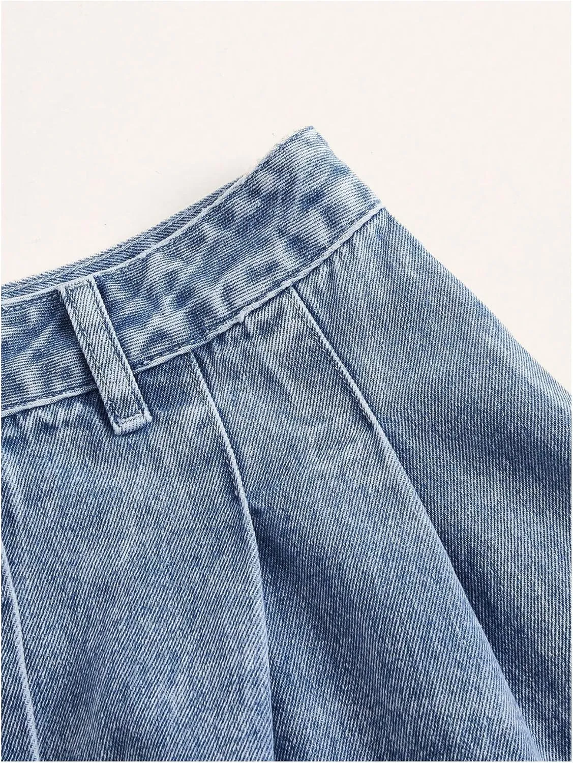 WDIRARA Women's Button Down High Waisted Denim Skirt Y2k Ruffle A Line Mini Skirts