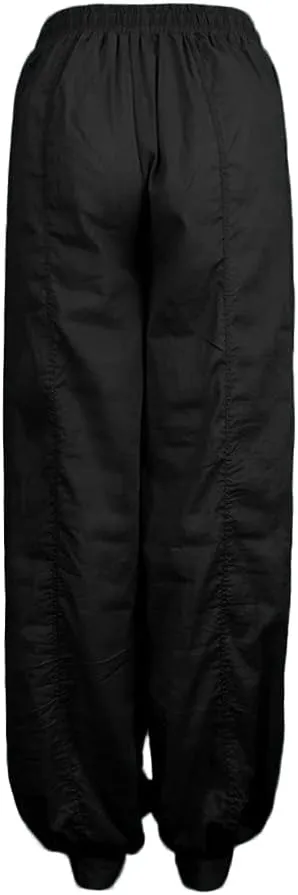 White Linen Pants Women| Wide Leg Dressy Baggy Beach Harem Pants with Pockets Solid Yoga Palazzo Pants for Women