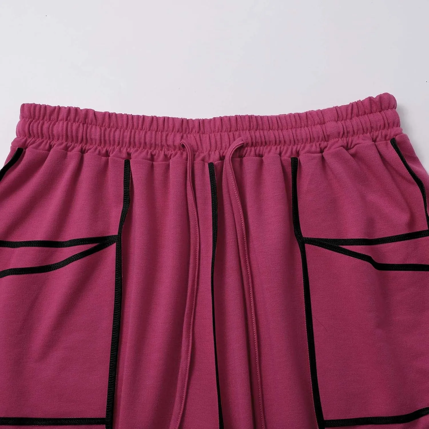 Wide Leg Pants Woman Casual Summer Drawstring Palazzo Pants High Waist Baggy Sweatpants Lounge Trousers with Pockets