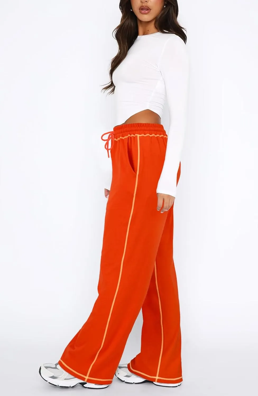 Wide Track Pants Women - Wide Leg Drawstring Lounge Pants Sweatpants Women Pajama Pants Joggers with Pockets