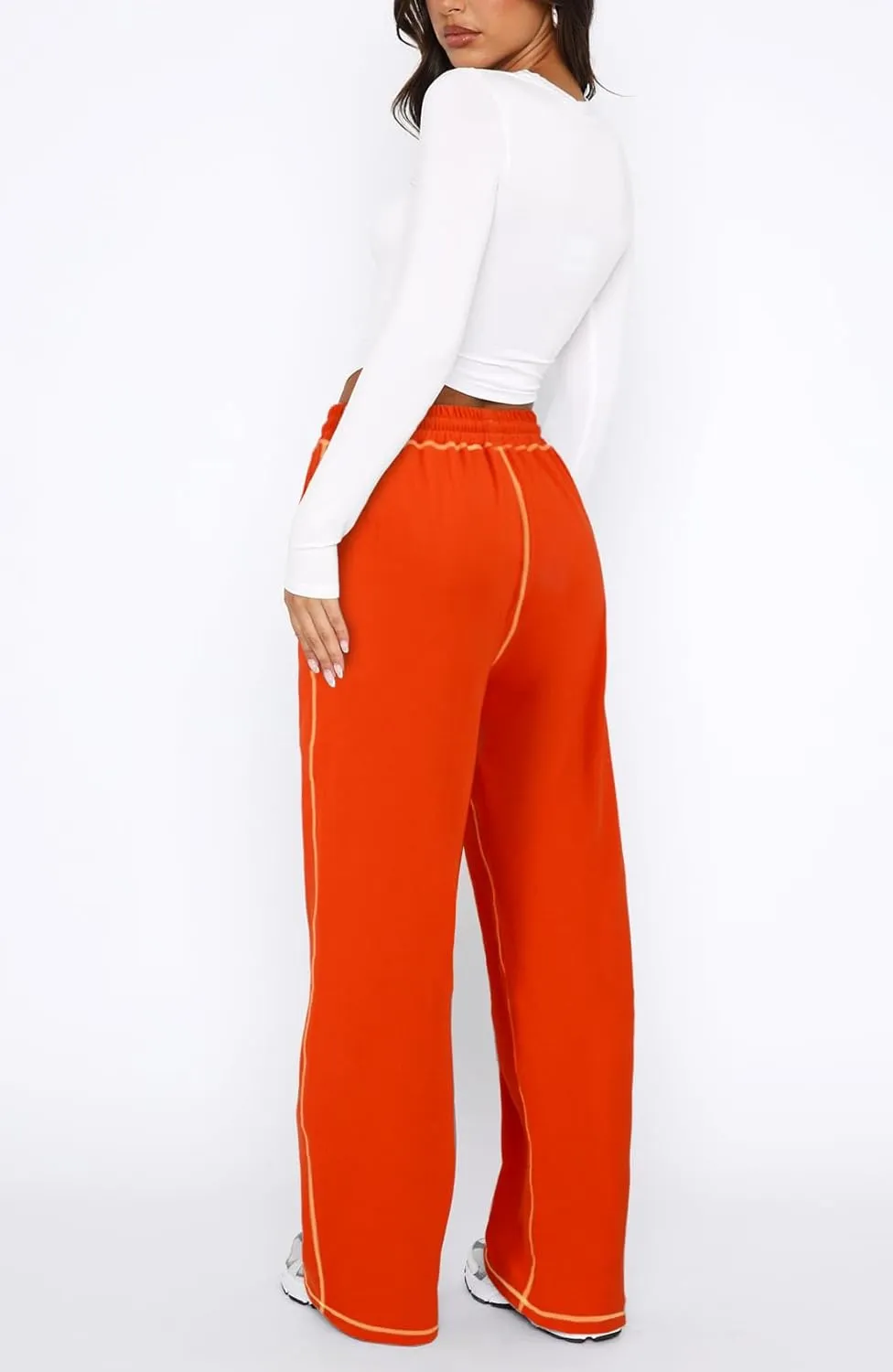 Wide Track Pants Women - Wide Leg Drawstring Lounge Pants Sweatpants Women Pajama Pants Joggers with Pockets