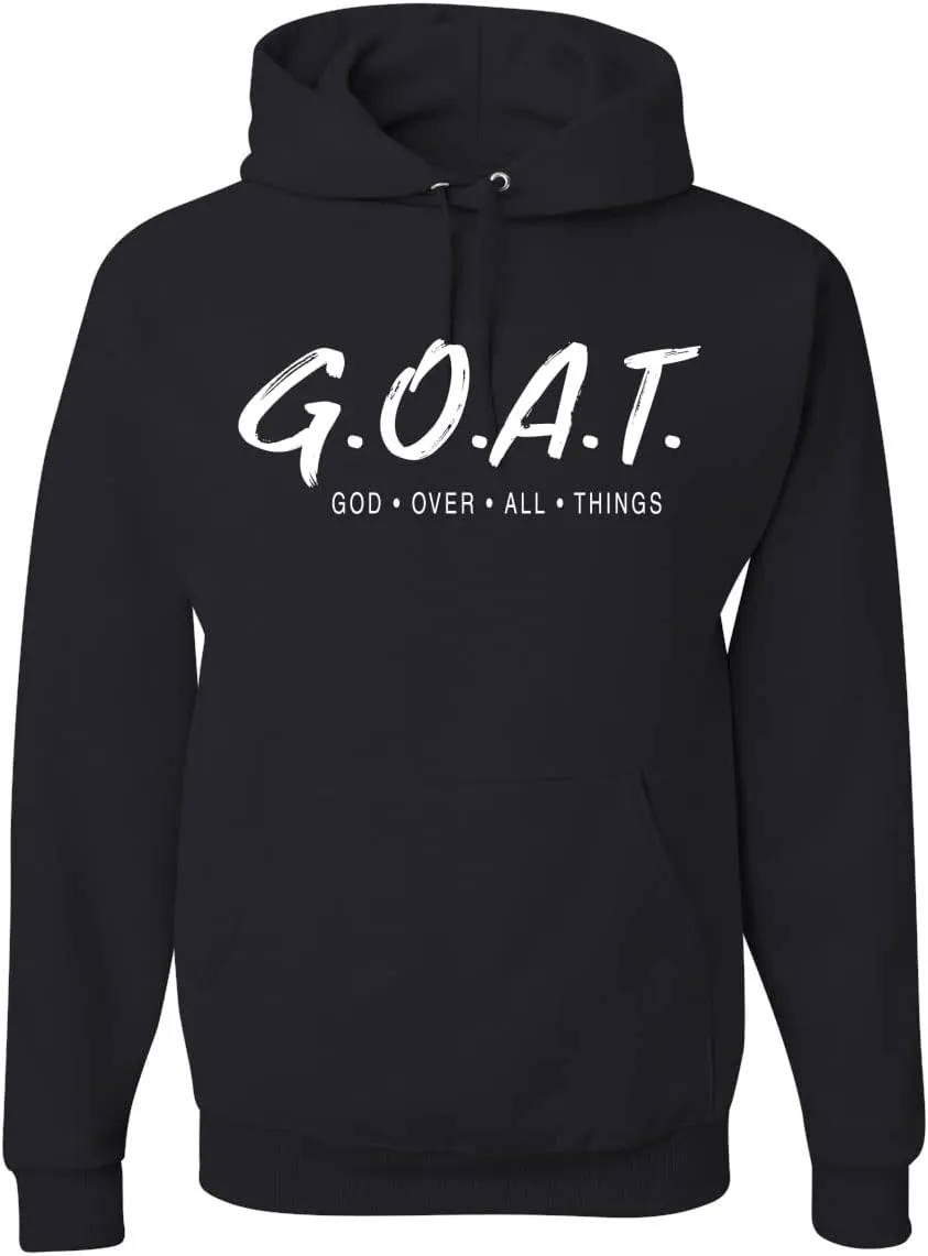 Wild Bobby GOAT God Over All Things Inspirational/Christian Unisex Graphic Hoodie Sweatshirt