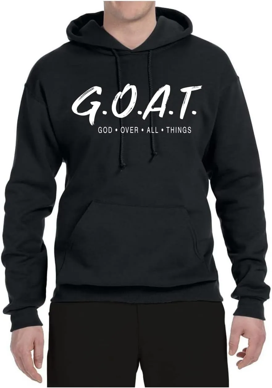 Wild Bobby GOAT God Over All Things Inspirational/Christian Unisex Graphic Hoodie Sweatshirt