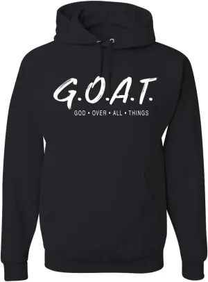 Wild Bobby GOAT God Over All Things Inspirational/Christian Unisex Graphic Hoodie Sweatshirt