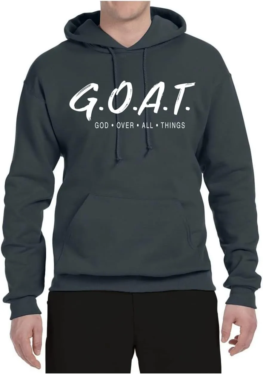 Wild Bobby GOAT God Over All Things Inspirational/Christian Unisex Graphic Hoodie Sweatshirt