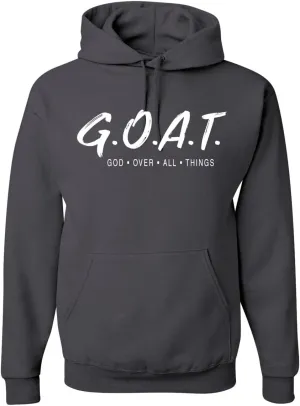 Wild Bobby GOAT God Over All Things Inspirational/Christian Unisex Graphic Hoodie Sweatshirt