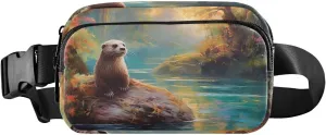Wild Otter Fanny Pack for Travel Hiking Water Resistant Waist Pack Sling Bag Purse for Women Men