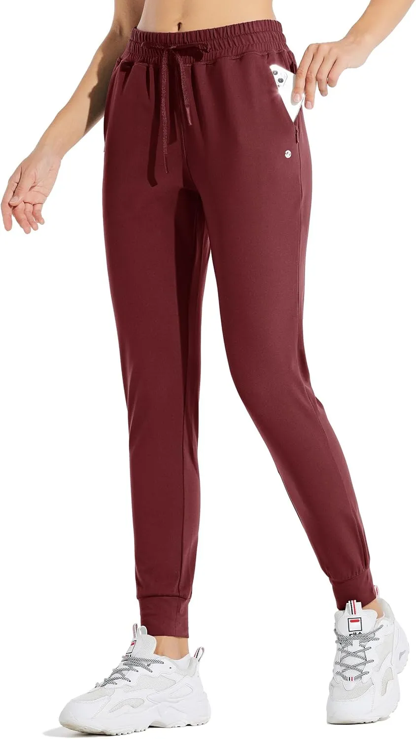 Willit Women's Fleece Lined Joggers Warm Pants Running Thermal Sweatpants Winter Athletic Hiking Water Resistant with Pockets