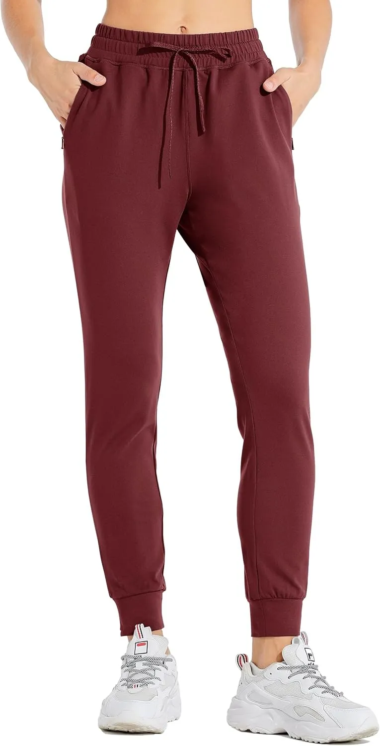 Willit Women's Fleece Lined Joggers Warm Pants Running Thermal Sweatpants Winter Athletic Hiking Water Resistant with Pockets