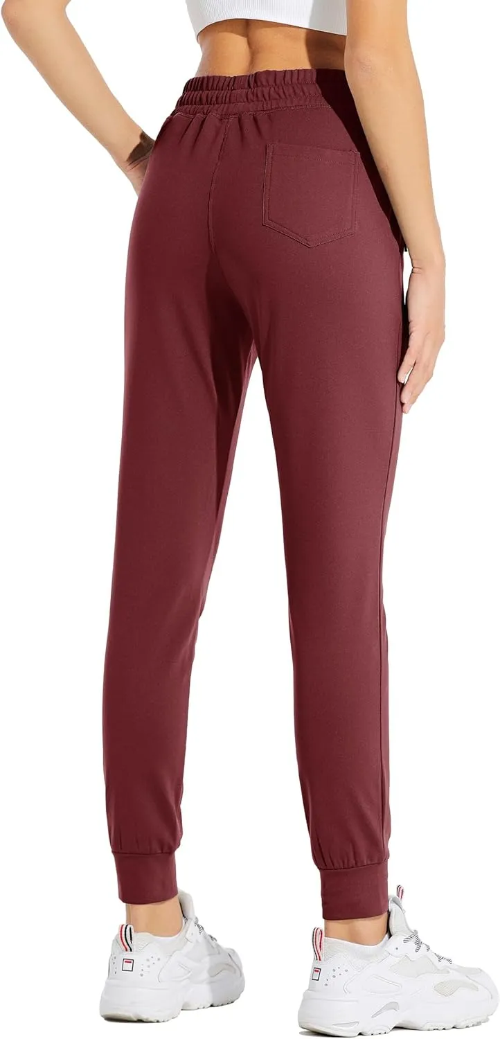 Willit Women's Fleece Lined Joggers Warm Pants Running Thermal Sweatpants Winter Athletic Hiking Water Resistant with Pockets