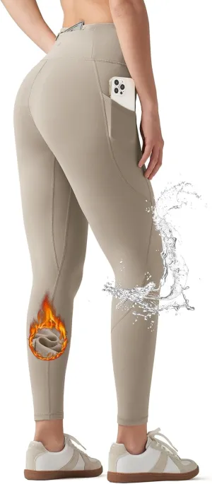 Willit Women's Fleece Lined Leggings Water Resistant Winter Pants Thermal High Waisted Yoga Hiking Running Tights Pockets