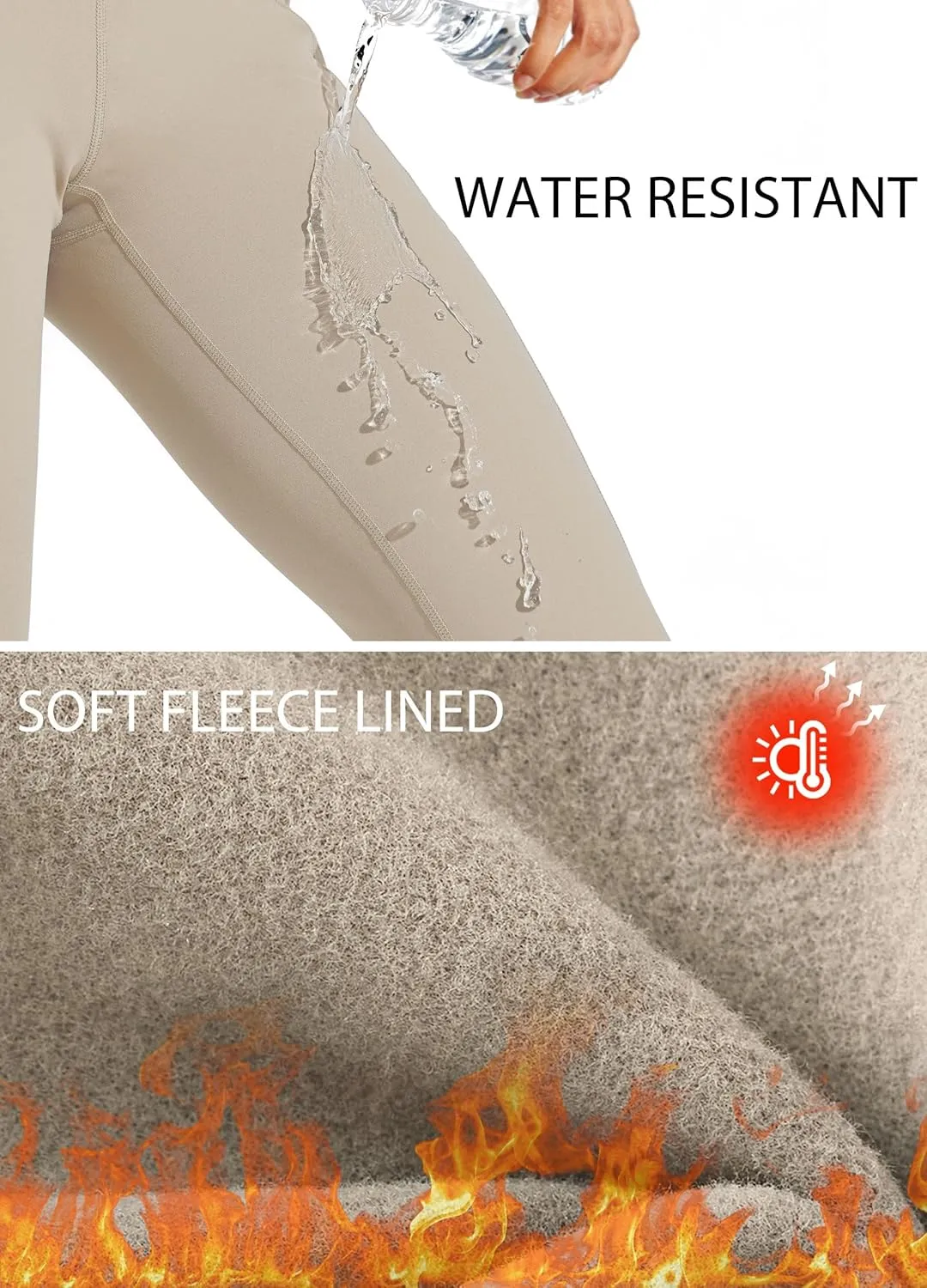 Willit Women's Fleece Lined Leggings Water Resistant Winter Pants Thermal High Waisted Yoga Hiking Running Tights Pockets
