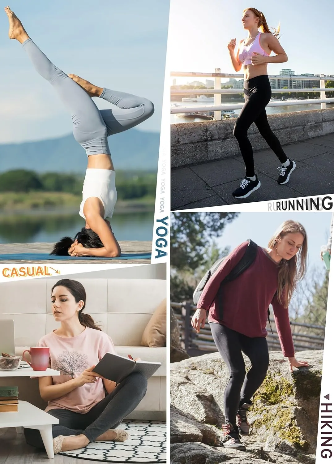 Willit Women's Fleece Lined Leggings Water Resistant Winter Pants Thermal High Waisted Yoga Hiking Running Tights Pockets