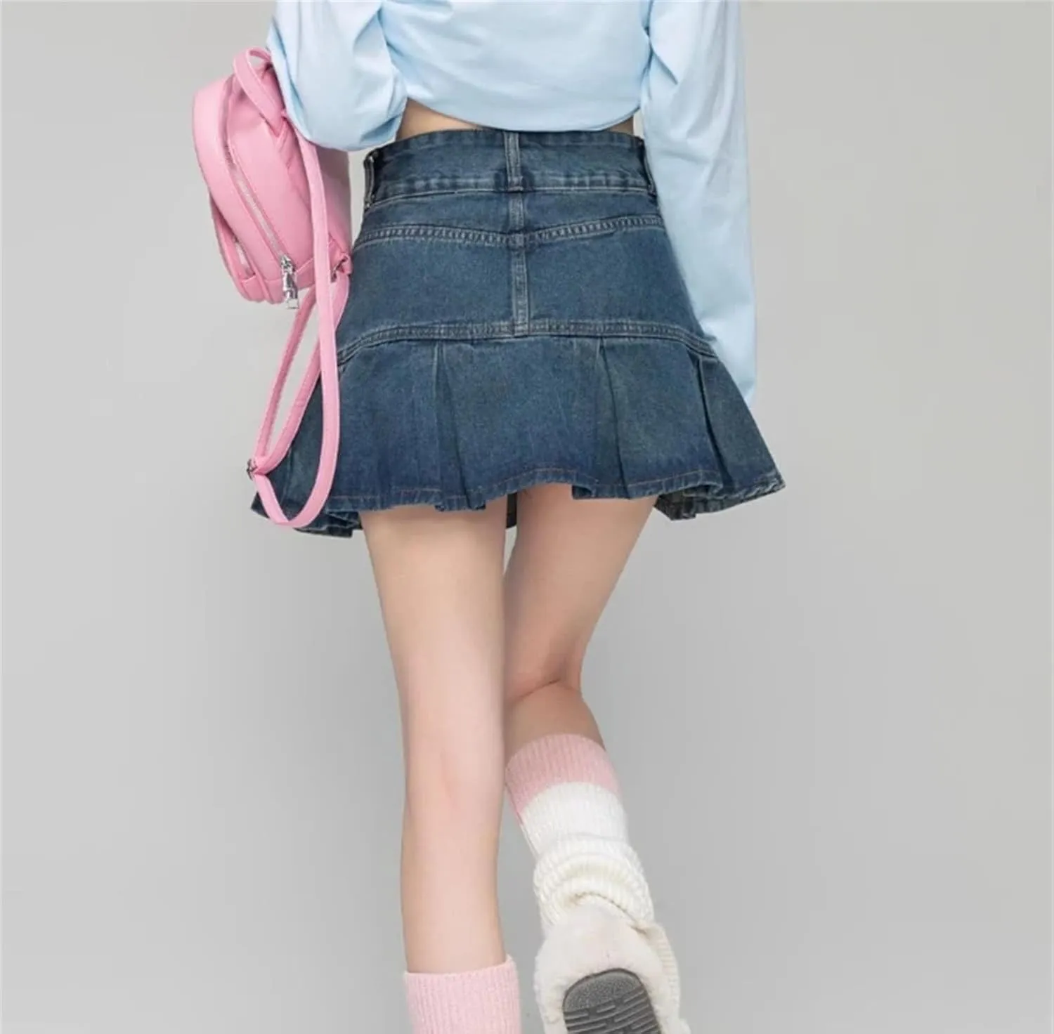 Women Denim Skirts Fashion Slim Above Knee Mini Skirt Summer Stretchy High Waisted Casual Bodycon Skirt