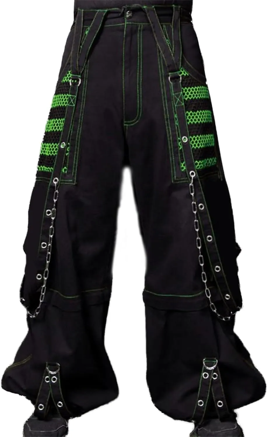 Women Gothic Black Cargo Pants Y2K High Waist Baggy Jeans Rock Style Cargo Pants with Chain Harajuku Streetwear