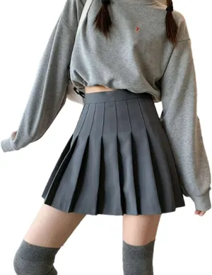Women High Waist Mini Skirts Pleated Skirt School Uniform Streetwear
