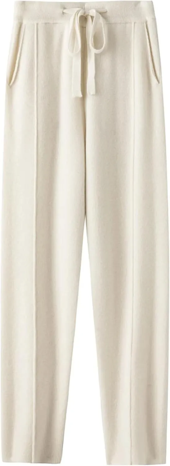 Women Knitted Harem Pants High Waist Drawstring Loose Casual Fashion Sweatpants