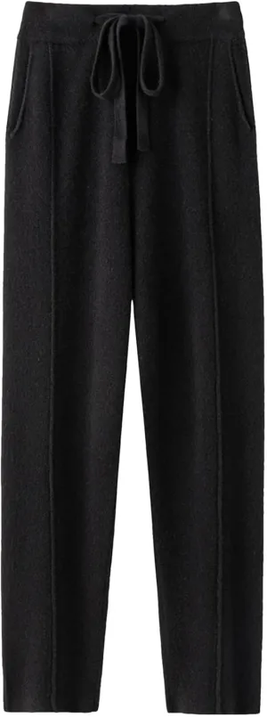 Women Knitted Harem Pants High Waist Drawstring Loose Casual Fashion Sweatpants