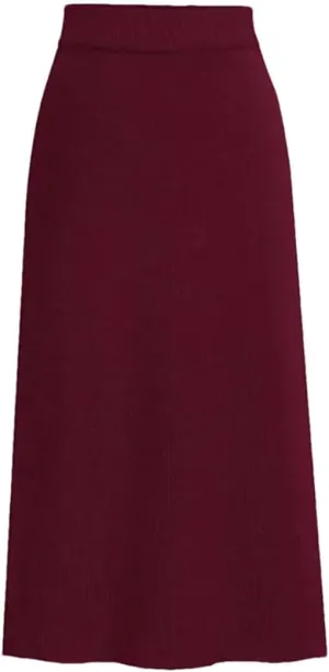 Women Wool Skirts Winter High Waist A-Line Pleated Skirt