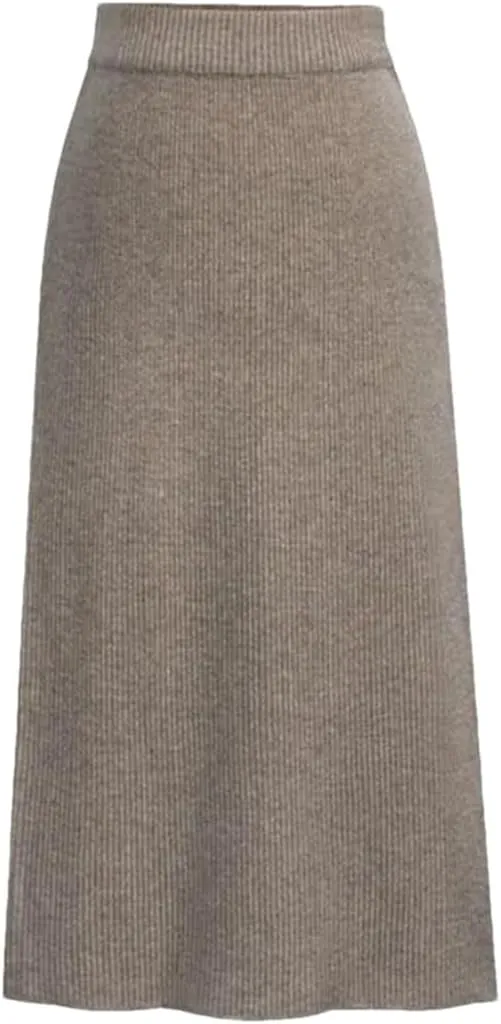 Women Wool Skirts Winter High Waist A-Line Pleated Skirt