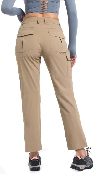 Women's Cargo Lightweight Hiking Pants Casual High Waisted Athletic Outdoor Travel Trousers with Pockets