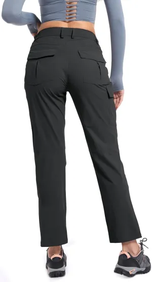 Women's Cargo Lightweight Hiking Pants Casual High Waisted Athletic Outdoor Travel Trousers with Pockets