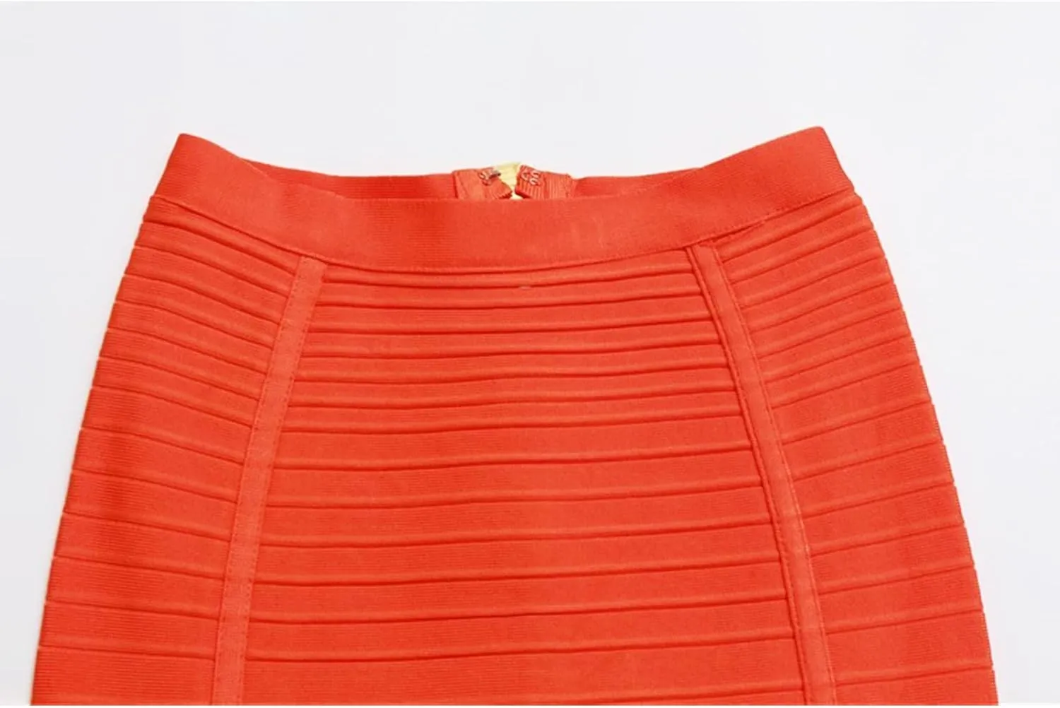 Women's High Waist Elastic Slim Fit Bandage Skirt Solid Color Knee Length Bodycon Pencil Skirt Office Midi Skirt
