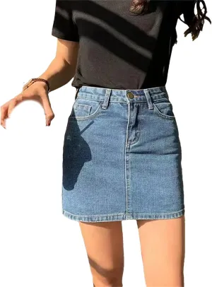 Womens High Waisted Short Mini Denim Skirt Sexy Jean Skirts