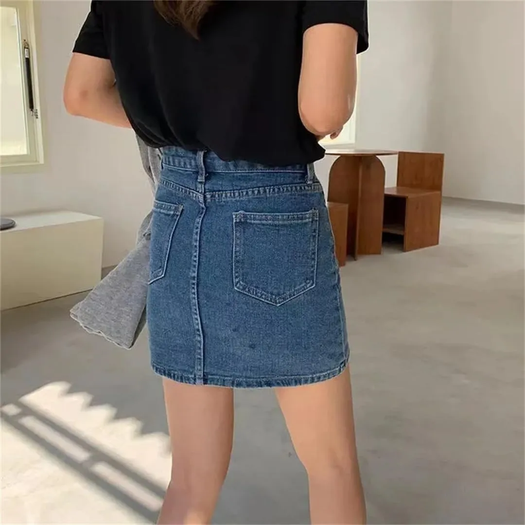 Womens High Waisted Short Mini Denim Skirt Sexy Jean Skirts