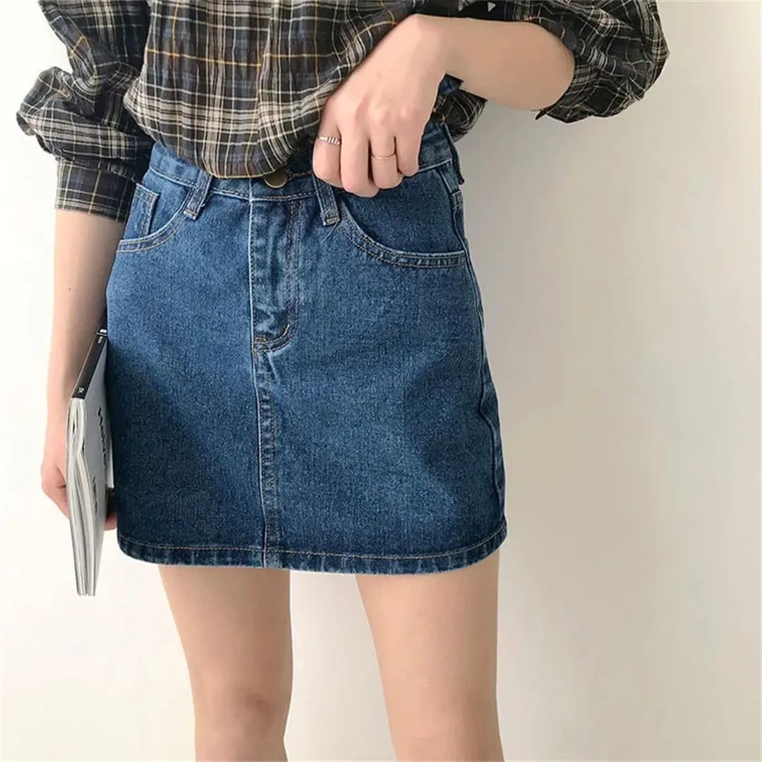 Womens High Waisted Short Mini Denim Skirt Sexy Jean Skirts